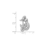 14k White Gold Mermaid Pendant with Starfish, Nautical Ocean Charm for Women