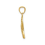14k Yellow Gold Starfish Pendant with Filigree Detailing, Ocean-Inspired Nautical Charm