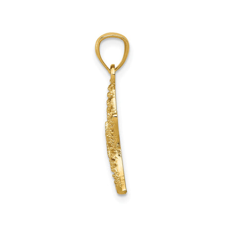 14k Yellow Gold Starfish Pendant with Filigree Detailing, Ocean-Inspired Nautical Charm