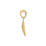 14k Yellow Gold Sand Dollar Pendant with Polished Star, Textured Nautical Theme