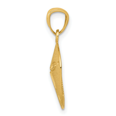 14k Yellow Gold Sand Dollar Pendant with Star Cutout, Nautical Ocean Charm for Women
