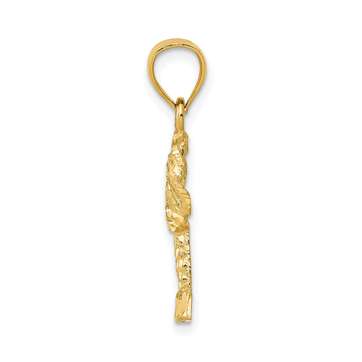 14k Yellow Gold Palm Tree Pendant, Tropical Beach Charm, Nature Inspired Summer Jewelry