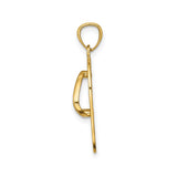 14k Multi-Tone Gold Flip-Flop Sandal Pendant with Floral Detailing, Tropical Beach Charm
