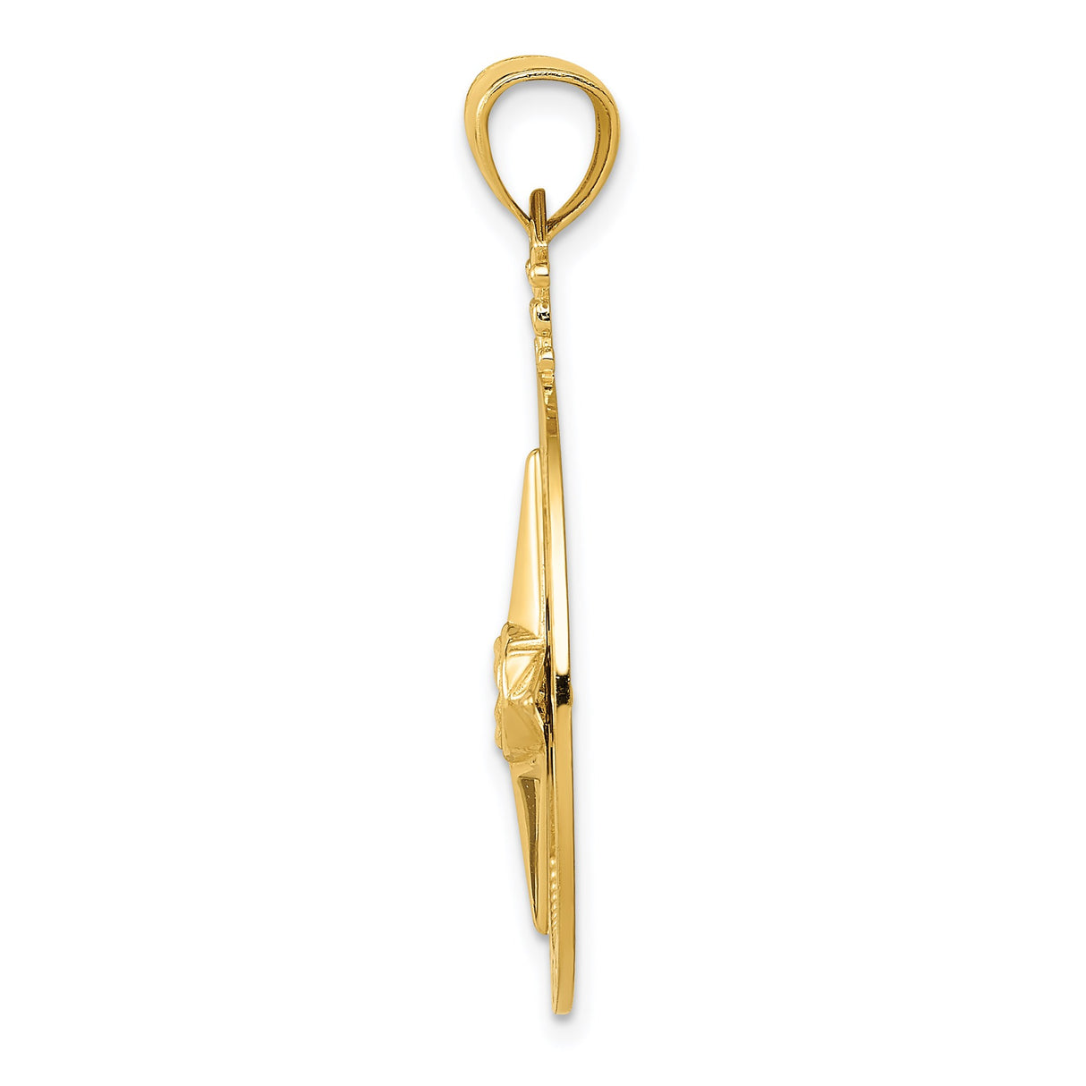 14k Yellow Gold Compass Rose Pendant, Nautical Directional Charm, Travel-Inspired Jewelry for Men or Unisex