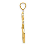 14k Yellow Gold Anchor Pendant with Rope Detail, Nautical Christian Faith Charm
