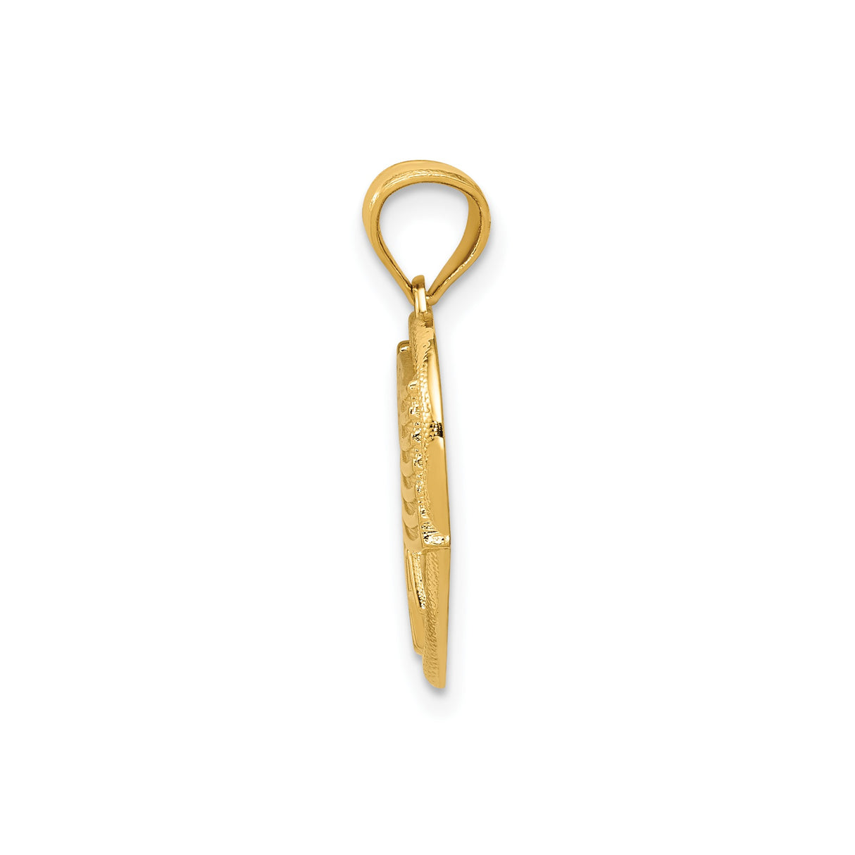 14k Multi-Tone Gold Heart USA Pendant with American Flag Design