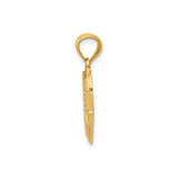 14k Multi-Tone Gold Heart USA Pendant with American Flag Design