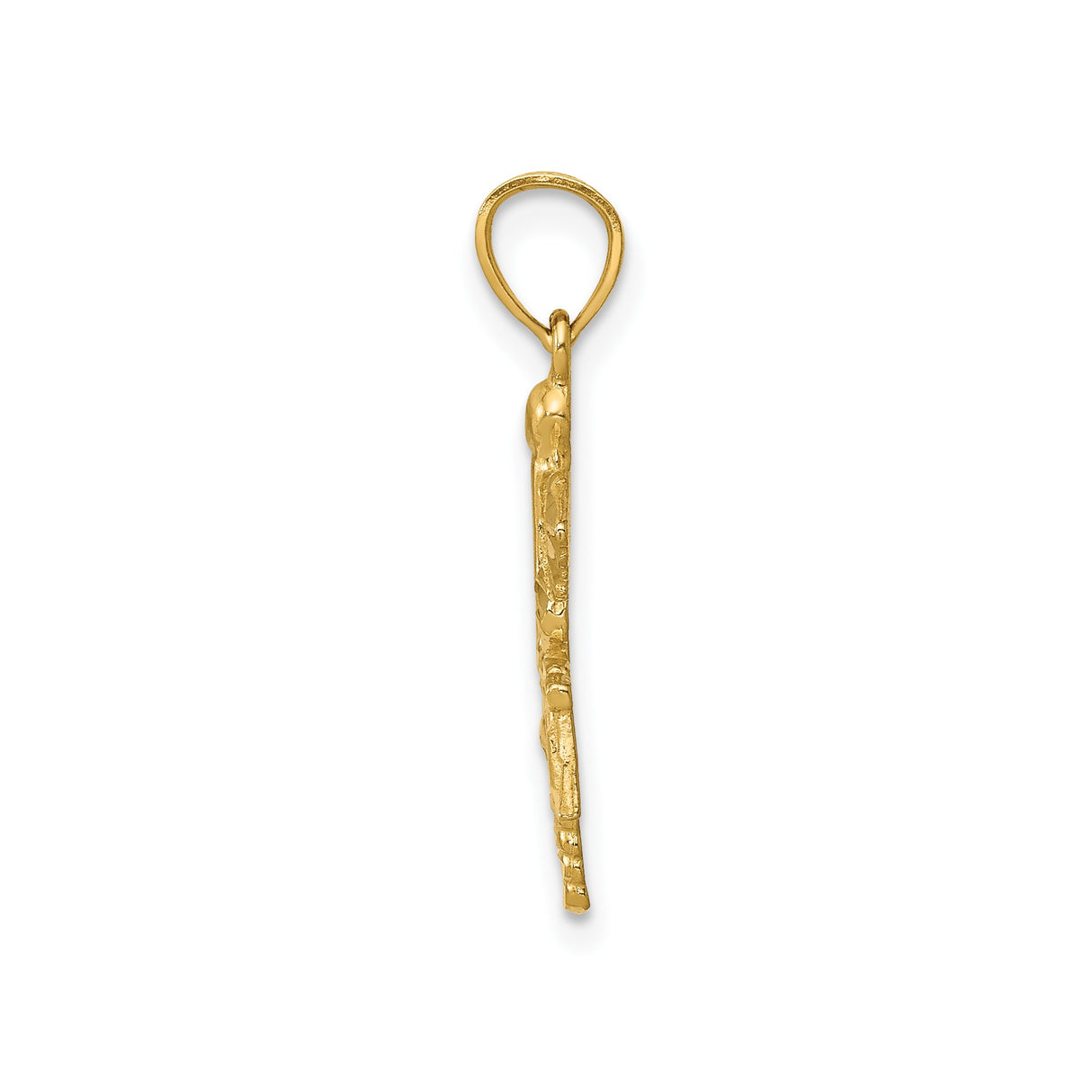 14k Yellow Gold RN Pendant with Caduceus Symbol, Unisex Nursing Charm
