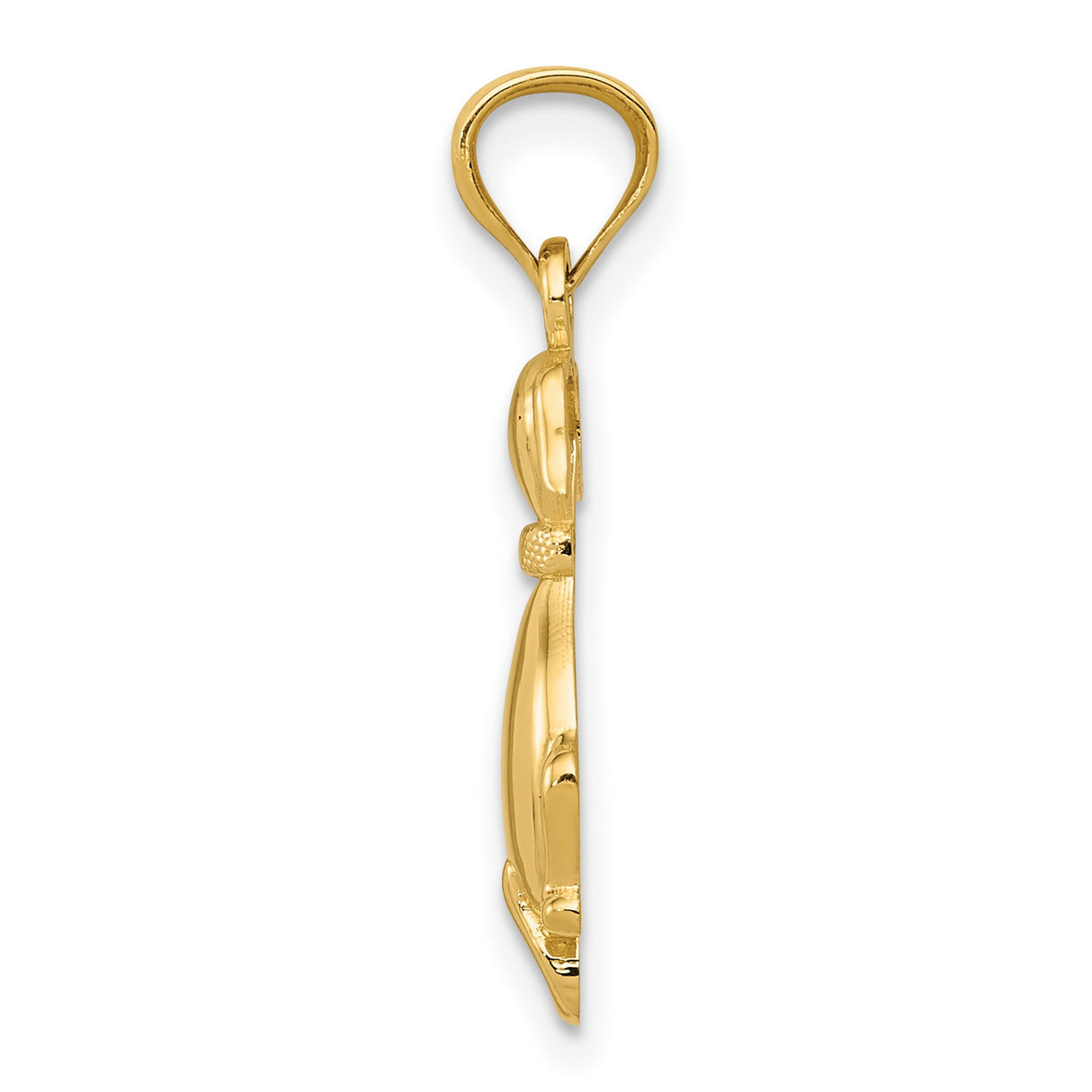 14k Yellow Gold Dog Pendant with Textured Collar, Puppy Charm for Women