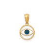 14k Yellow Gold Evil Eye Pendant with Blue and White Enamel, Spiritual Amulet Charm