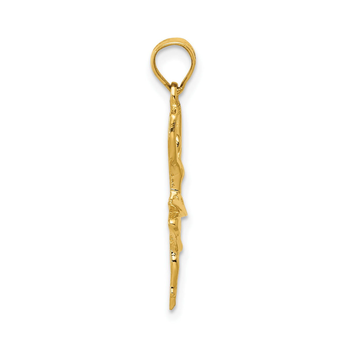 14k Yellow Gold Ballerina Pendant in Arabesque Pose, Ballet Dance Charm for Women