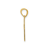 14k Yellow Gold Cross Pendant with Cut-Out Design, Textured Polished Finish, Religious Jewelry