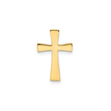 14k Yellow Gold Cross Pendant, Polished Latin Style with Flared Arms and Modern Design