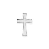 14k White Gold Cross Pendant, Minimalist Latin Cross with Flared Arms and High Polish Finish