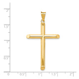 14k Yellow Gold Latin Cross Pendant, Polished Minimalist Religious Jewelry for Men and Women