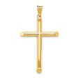 14k Yellow Gold Latin Cross Pendant, Polished Minimalist Religious Jewelry for Men and Women