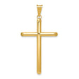 14k Yellow Gold Latin Cross Pendant, Polished Religious Charm for Men and Women