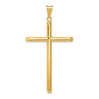 14k Yellow Gold Latin Cross Pendant, Tubular Minimalist Design for Men and Women