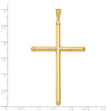 14k Yellow Gold Cross Pendant, Slim Latin Cross Design, High Polish Finish, Unisex Faith Jewelry