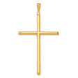 14k Yellow Gold Cross Pendant, Slim Latin Cross Design, High Polish Finish, Unisex Faith Jewelry