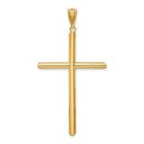 14k Yellow Gold Latin Cross Pendant, High Polish Unisex Religious Charm Jewelry