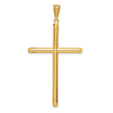 14k Yellow Gold Latin Cross Pendant, High Polish Unisex Religious Charm Jewelry