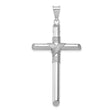 14k White Gold Rope Cross Pendant, Polished Mirror Finish, Unisex Religious Charm