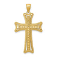 14k Yellow Gold Maltese Cross Pendant with Milgrain Border and Polished Bail
