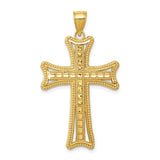 14k Yellow Gold Maltese Cross Pendant with Milgrain Border and Polished Bail
