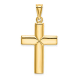 14k Yellow Gold Latin Cross Pendant, Polished Reversible Religious Jewelry for Men and Women