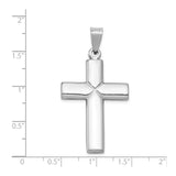 14k White Gold Reversible Latin Cross Pendant with Polished Mirror Finish