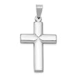 14k White Gold Reversible Latin Cross Pendant with Polished Mirror Finish