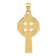 14k Yellow Gold Celtic Triquetra Cross Pendant with Textured Knotted Design