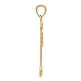14k Yellow Gold Patonce Cross Pendant with Milgrain Border and Filigree Detailing
