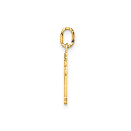 14k Yellow Gold Cross Pendant with Budded Trefoil Design, Polished Religious Charm