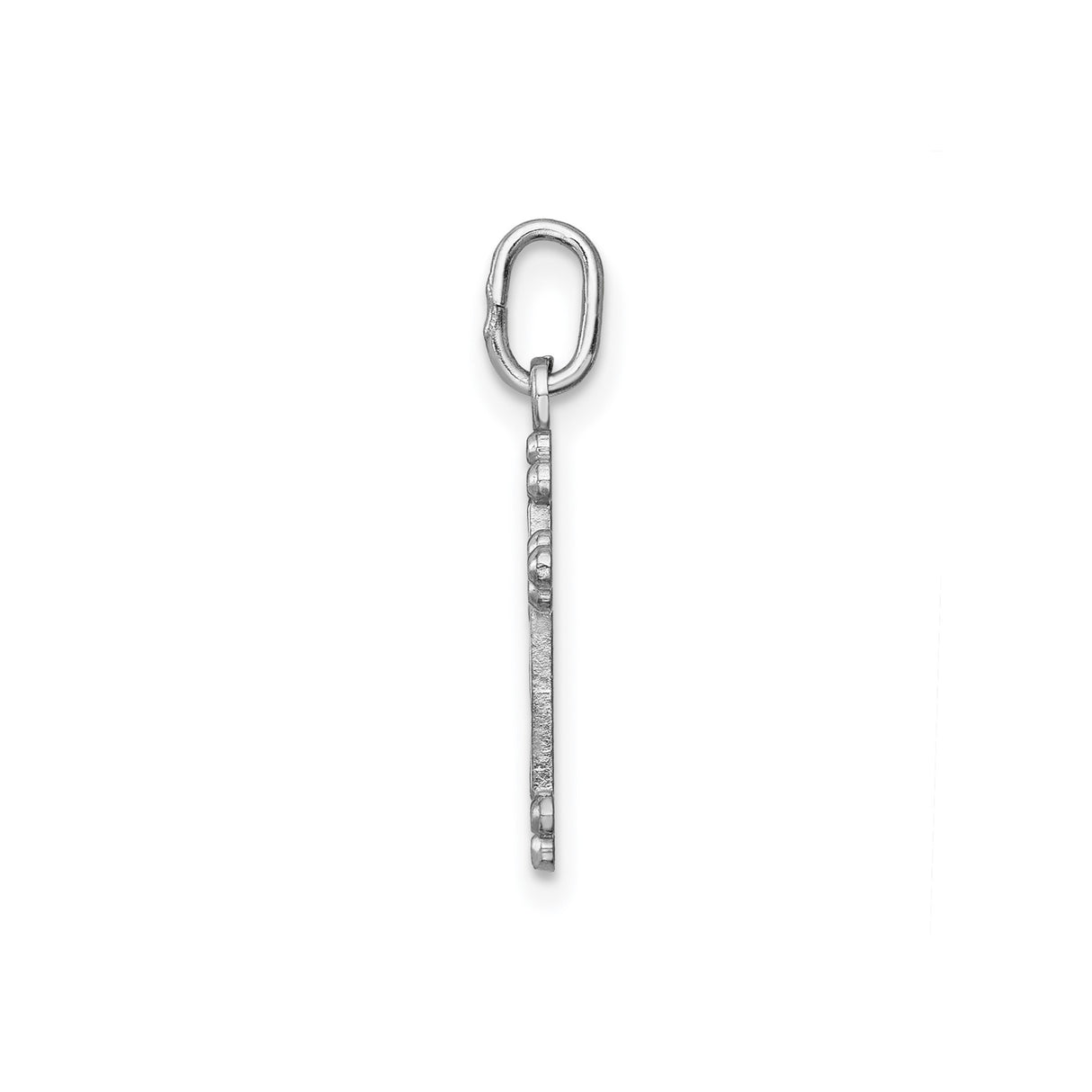 14k White Gold Budded Cross Pendant, Polished Religious Jewelry for Men and Women