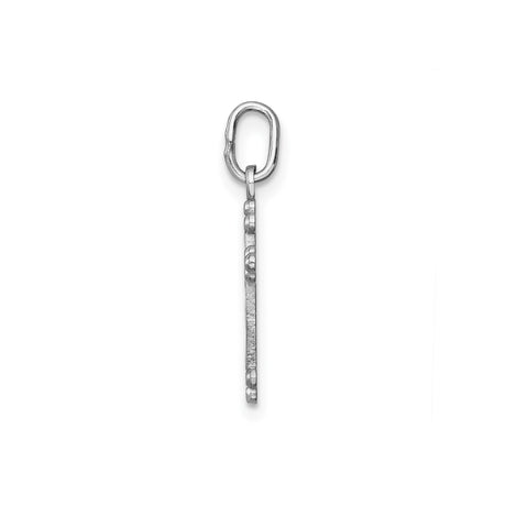 14k White Gold Budded Cross Pendant, Polished Religious Jewelry for Men and Women