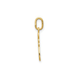 14k Yellow Gold Budded Cross Pendant with Beaded Detailing and Openwork Design