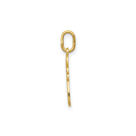 14k Yellow Gold Budded Cross Pendant with Beaded Detailing and Openwork Design