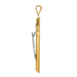 Polished INRI Latin Crucifix With Angled Tips Charm Pendant in Real 14k Multi-Tone Gold