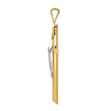 Polished INRI Latin Crucifix With Angled Tips Charm Pendant in Real 14k Multi-Tone Gold
