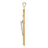 Polished INRI Latin Crucifix With Shaved Tips Charm Pendant in Real 14k Multi-Tone Gold