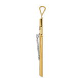 Polished INRI Latin Crucifix With Angled Tips Charm Pendant in Real 14k Multi-Tone Gold
