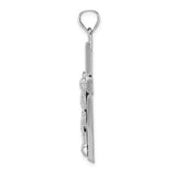 14k White Gold Crucifix Cross Pendant with Detailed Jesus, Religious Christian Charm