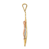 Mariners Crucifix Charm Pendant in Real 14k Multi-Tone Gold