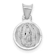 14k White Gold Virgin Mary Pendant with Our Lady of Guadalupe Religious Medal Charm