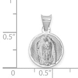 14k White Gold Virgin Mary Pendant, Our Lady of Guadalupe Religious Medallion Charm