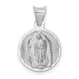 14k White Gold Virgin Mary Pendant, Our Lady of Guadalupe Religious Medallion Charm