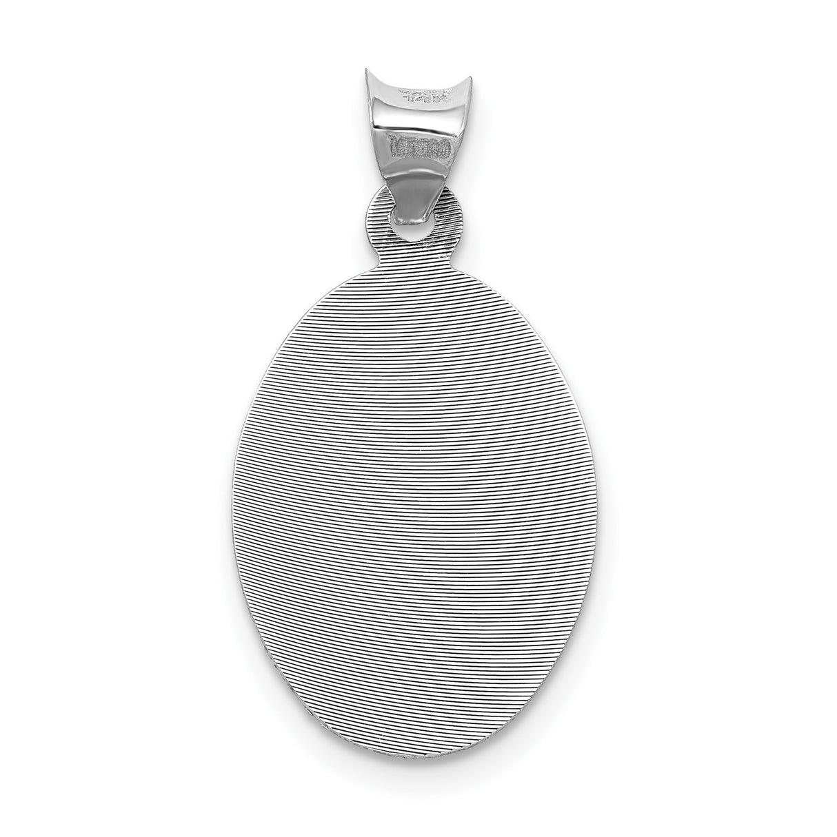 14k White Gold Oval Pendant Featuring Our Lady of Guadalupe Religious Medal
