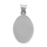 14k White Gold Oval Pendant Featuring Our Lady of Guadalupe Religious Medal